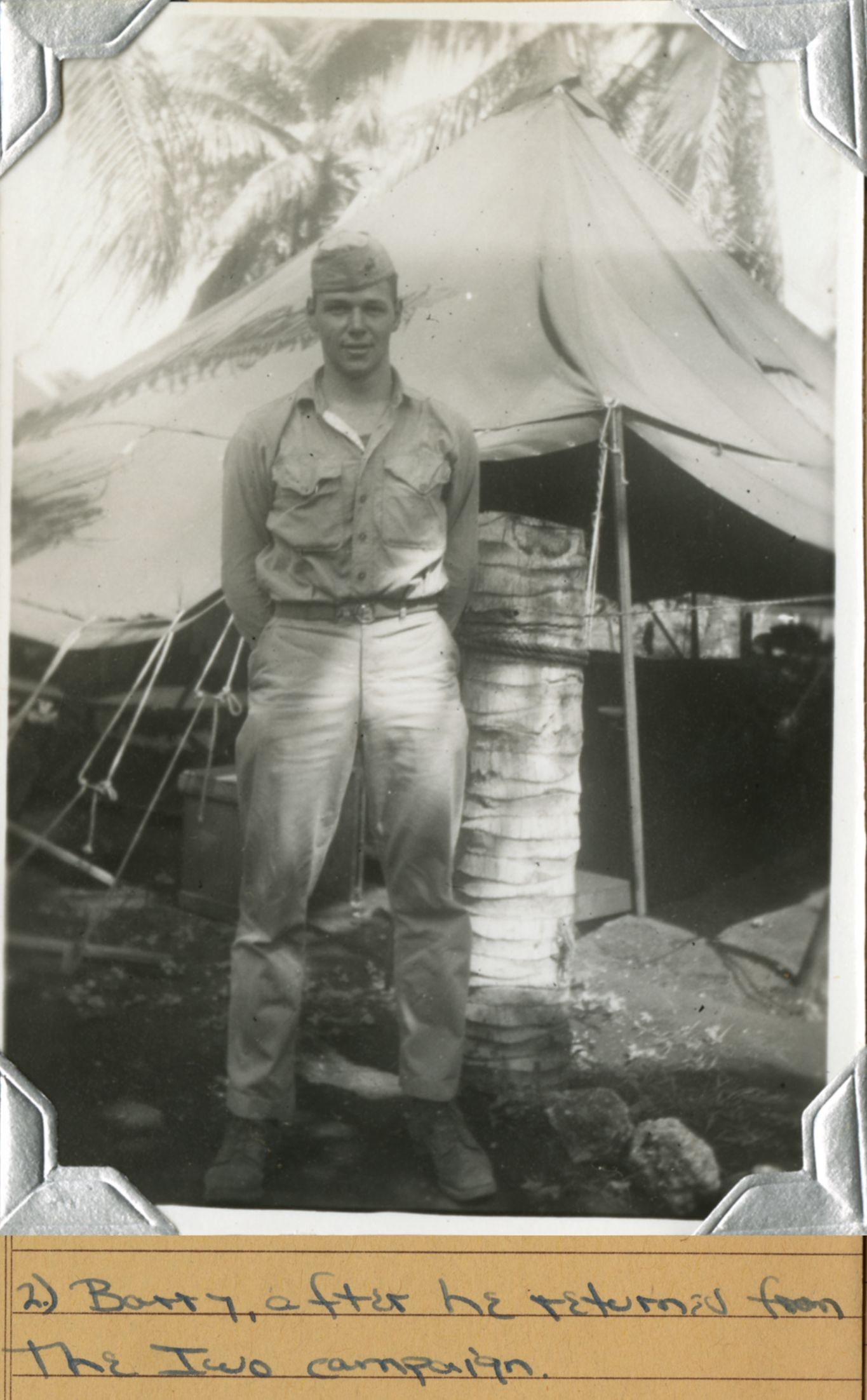 Photograph of Barry Marks in Uniform, 1943-1944. (The Gilder Lehrman Institute, GLC09620.350)