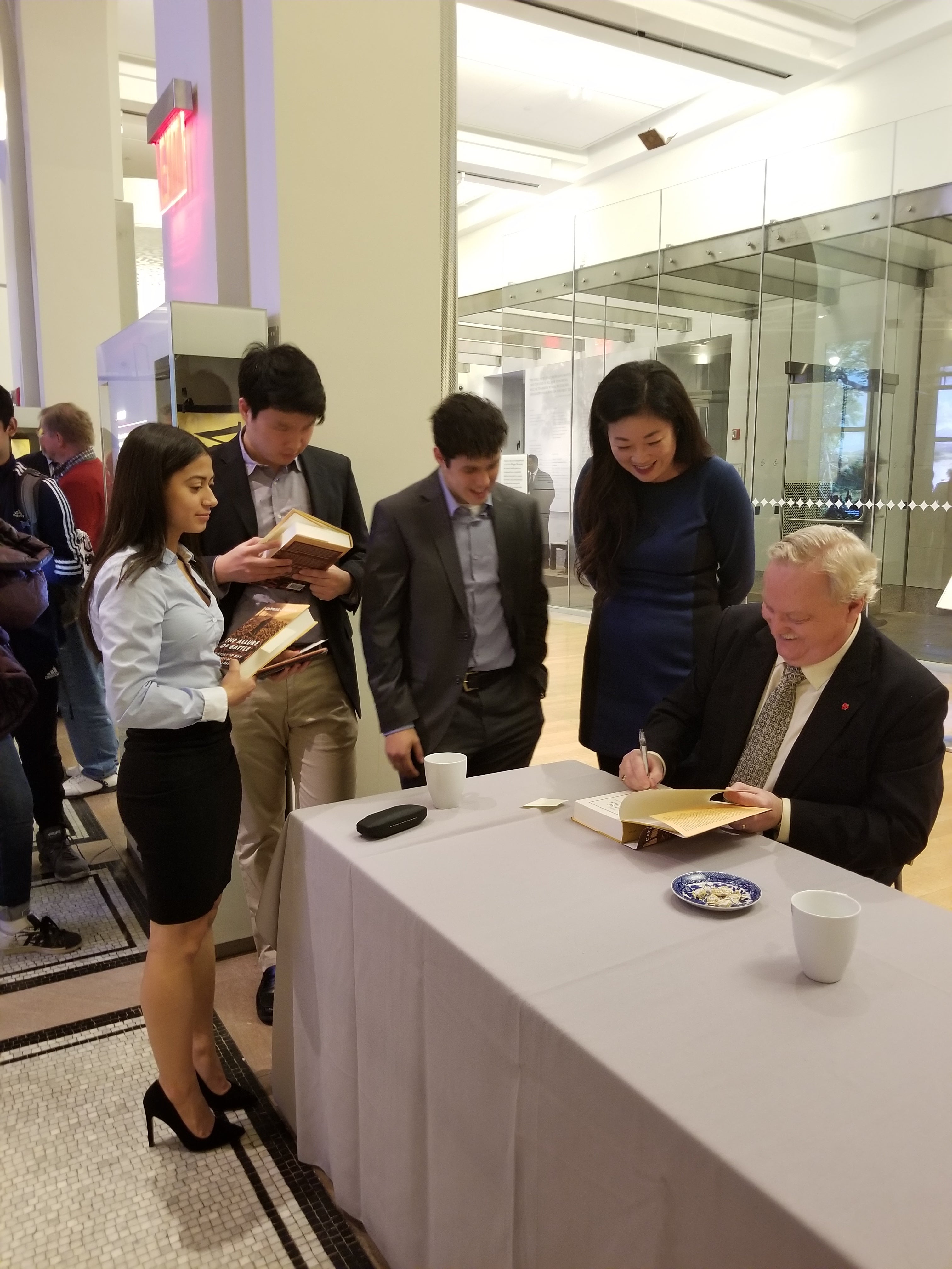 Professor Nolan with attending students and teacher.