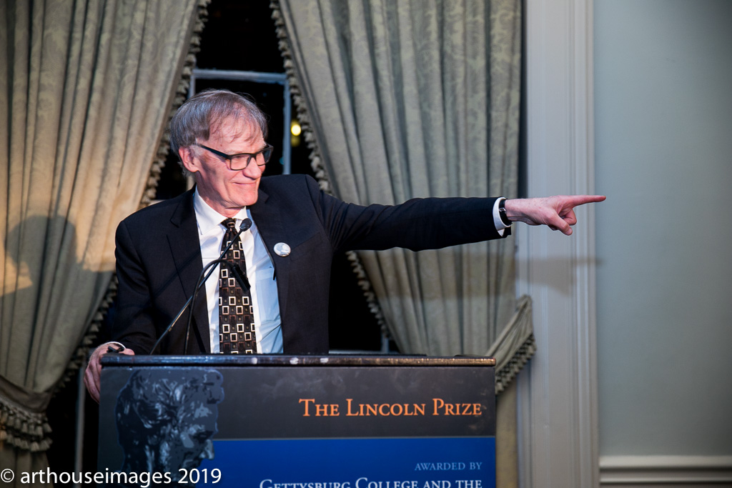 David Blight giving his acceptance speech for the Lincoln Prize in 2019