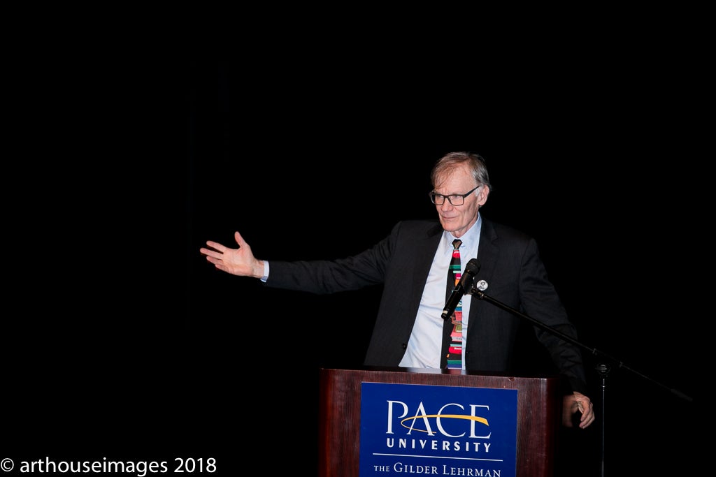 Professor David Blight speaks at the Pace University Schimmel Center.