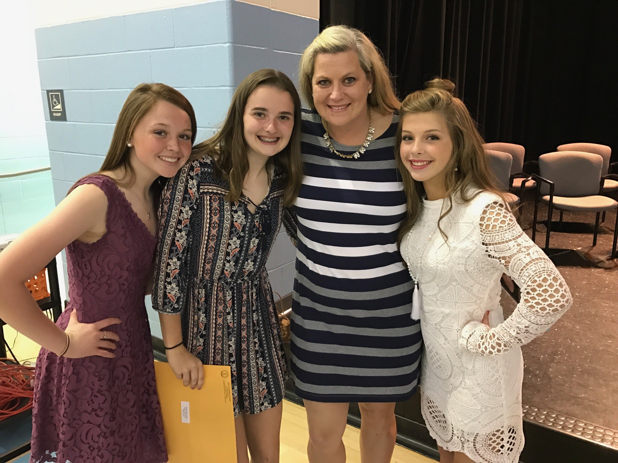 April Deener, Edythe J. Hayes Middle School, Lexington, Kentucky, with some of her students