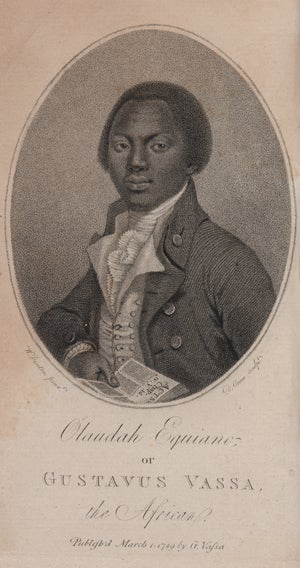 Portrait of Olaudah Equiano, frontispiece of "The Interesting Narrative of the Life of Olaudah Equiano, or Gustavus Vassa, the African. Written by Himself," London, 1789 (National Portrait Gallery, Smithsonian Institution)