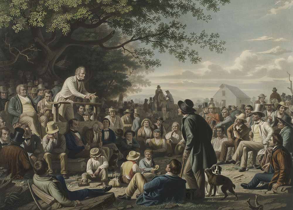 "Stump Speaking" by George C. Bingham, 1856 (The Gilder Lehrman Institute, GLC04075)