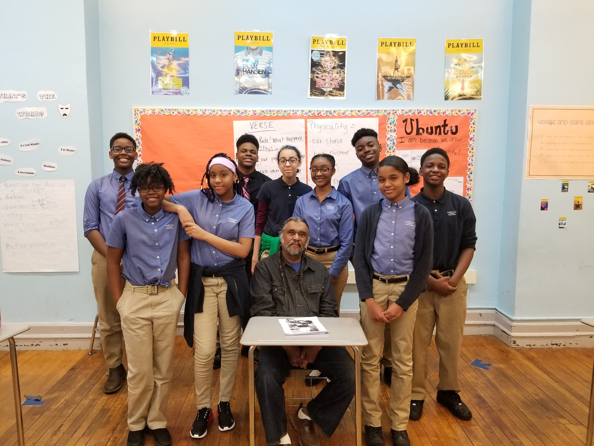 Claude Oliver, son of Rev. C. Herbert Oliver, visits students at Brooklyn East Collegiate to discuss growing up with a civil rights leader.