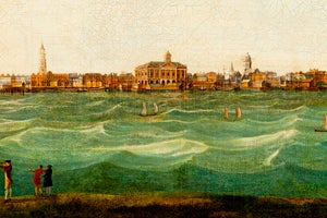 Detail from Thomas Leitch, "A View of Charles-Town [South Carolina]," oil on canvas, 1774 (Courtesy of the Museum of Early Southern Decorative Arts (MESDA) at Old Salem)