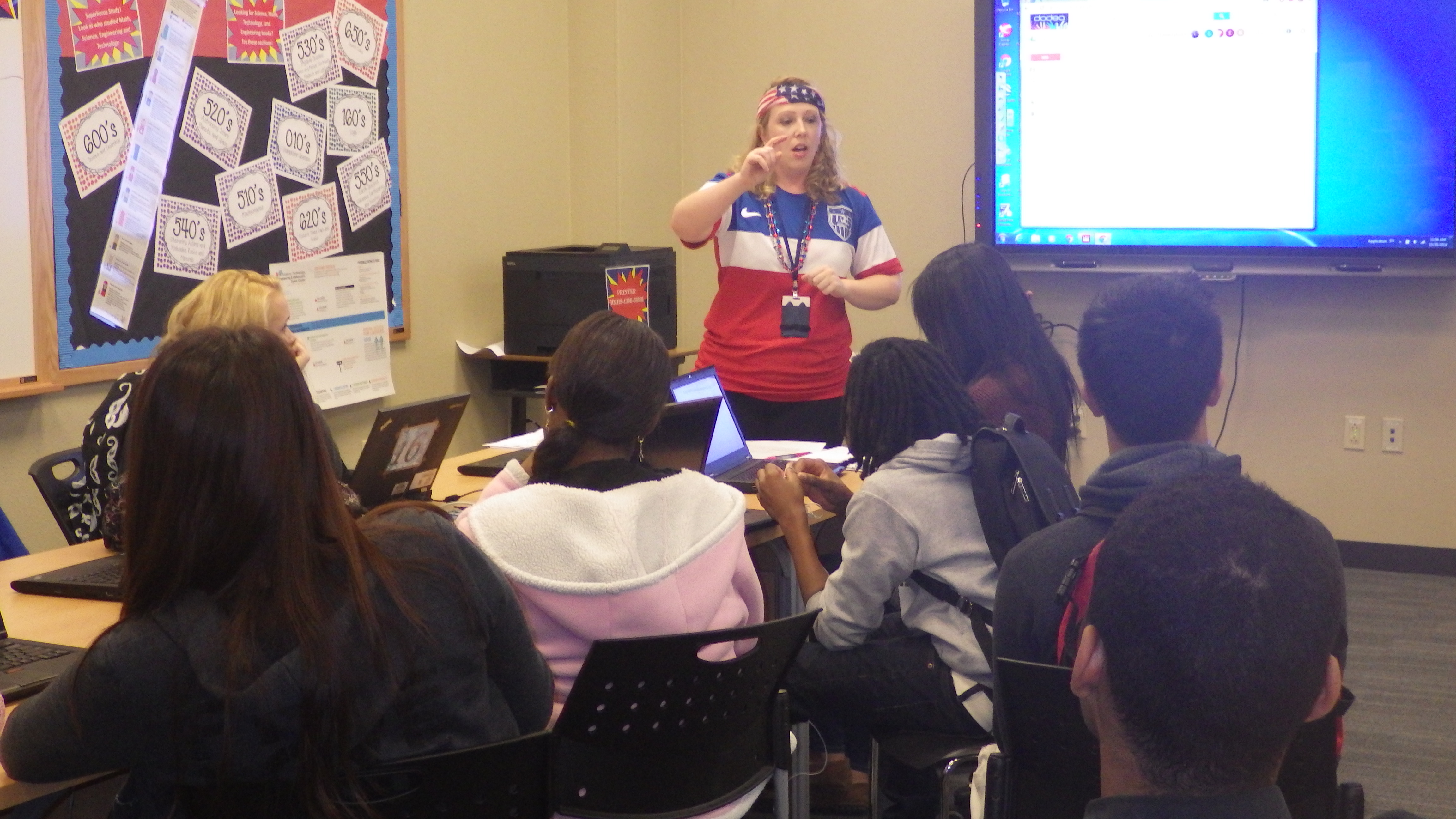 2019 DODEA History Teacher of the Year Andrea Petz in her classroom