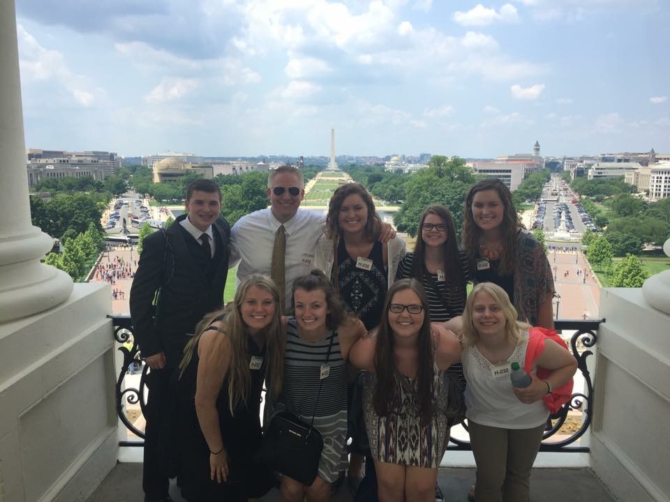 Jeremy Risty, Brandon Valley High School, Brandon, South Dakota (pictured with students in Washington, DC)