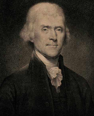  Thomas Jefferson, engraving after R. Peale by C. Tidout, ca. 1801 (Gilder Lehrman Institute, GLC05669)
