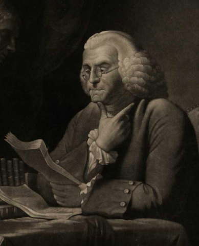 Portrait of Benjamin Franklin by David Martin, ca. 1880 (Gilder Lehrman Institute, GLC04952)