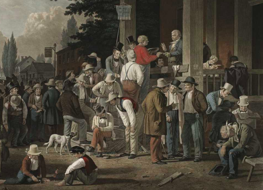 The County Election, 1854 by George C. Bingham (Gilder Lehrman Institute, GLC04074)