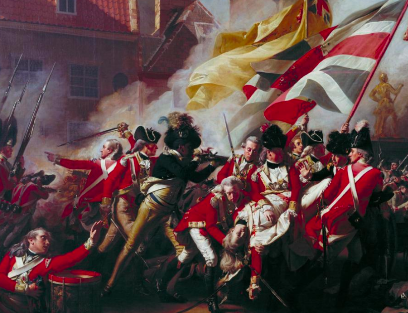 "The Death of Major Peirson, 6 January 1781" by John Singleton Copley, ca. 1783 (Tate Gallery)