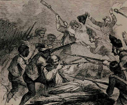 Battle of Bunker Hill illustration from The Black Phalanx; a History of the Negro Soldiers of the United States in the Wars of 1775-1812, 1861-1865 (Gilder Lehrman Institute,  GLC06192)