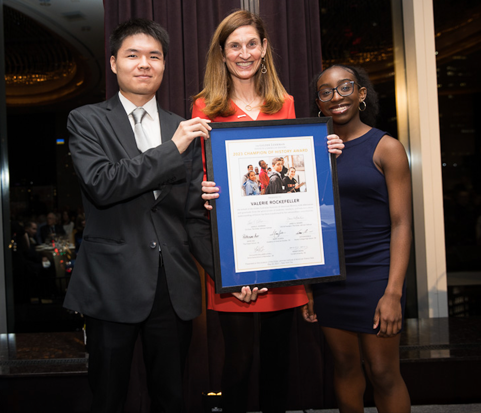 Valerie Rockefeller with Student Advisory Council members