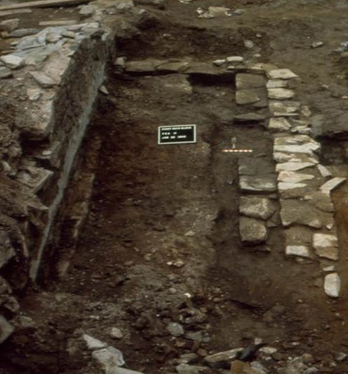 East Wall of the Lovelace Tavern, ca. 1979-80 (NYC Landmarks Preservation Commission, NYC Archaeological Repository)