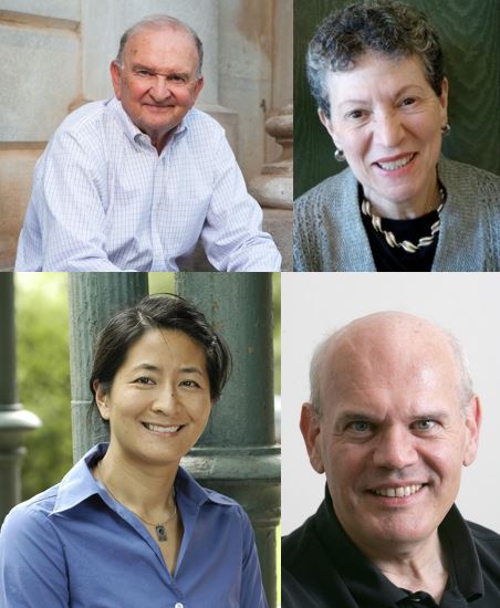 Clockwise from the upper left, Professor Elliott West, Professor Carol Berkin, Professor James Oakes, and Professor Madeline Hsu 