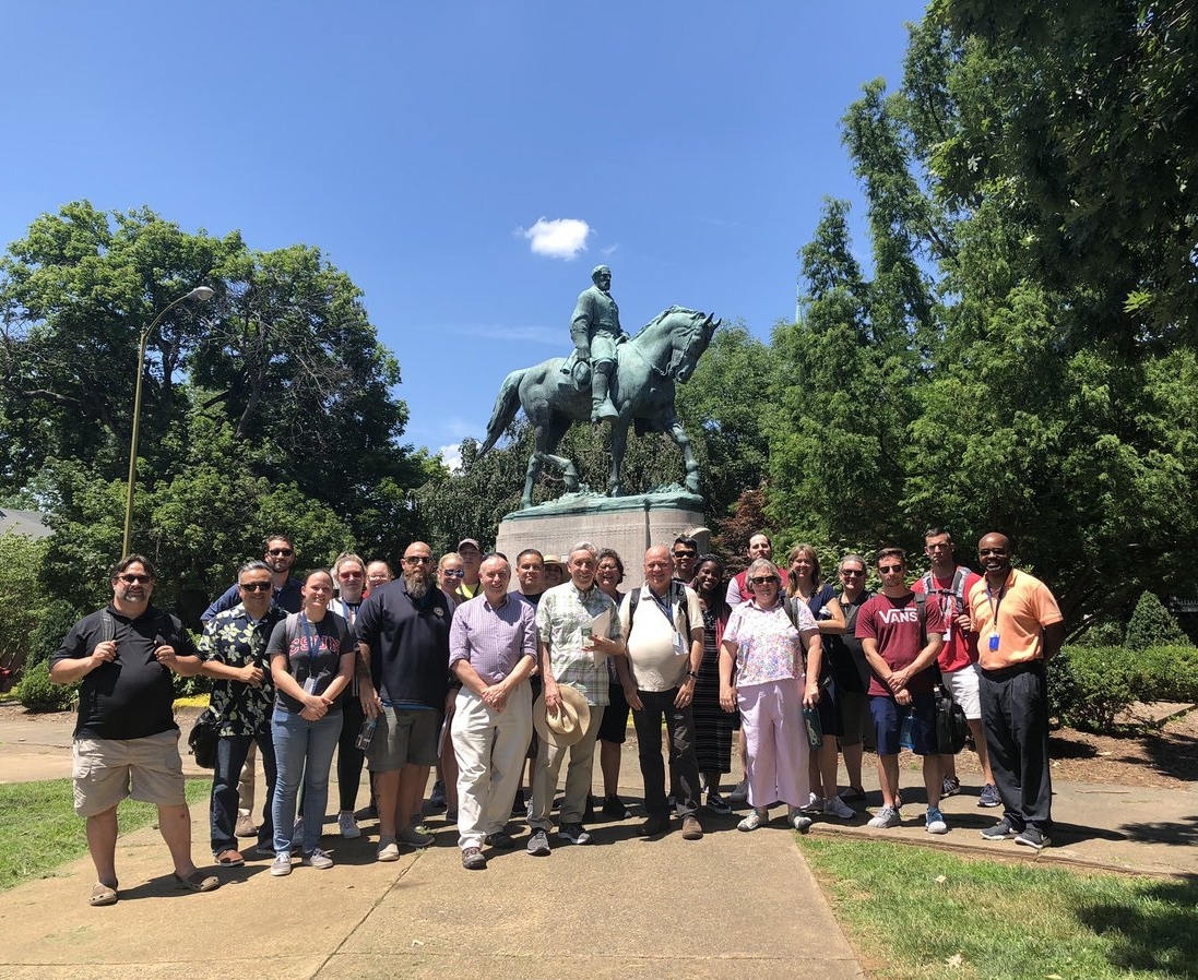 Participants in The American Civil War: Origins and Consequences on a monuments tour