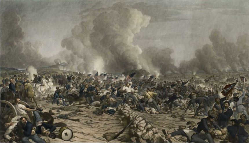 The Battle of Gettysburg, published in New York by Joseph A. Joel, 1885 (Gilder Lehrman Institute, GLC02980.01)