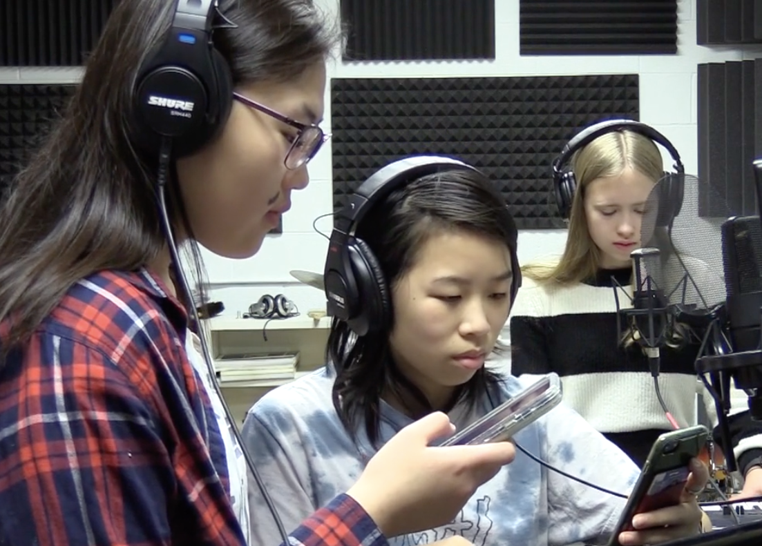 Three eleventh graders from Housatonic Valley Regional High School in Falls Village, CT, perform their piece “Pedestal" in the 2019 EduHam Online pilot program.