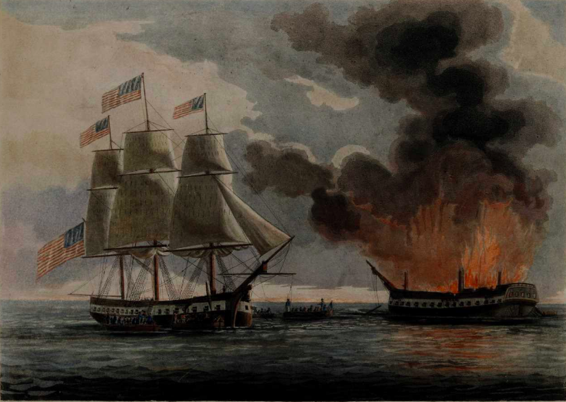 Brilliant Naval Victory [hand-colored engraving & aquatint of USS Constitution], ca. 1812 (Gilder Lehrman Institute GLC04523)