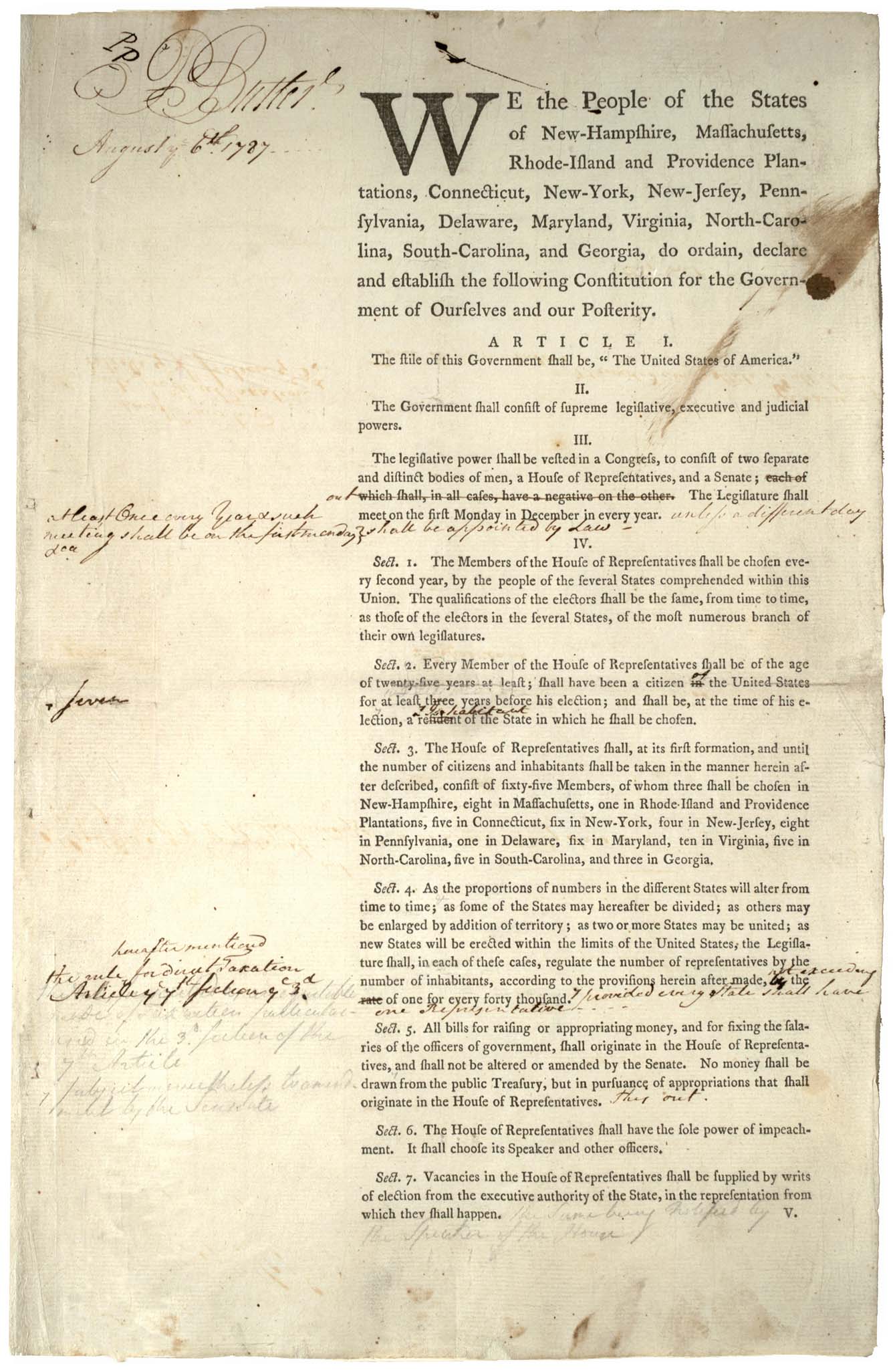 Two versions of the Preamble to the Constitution, 19  Gilder