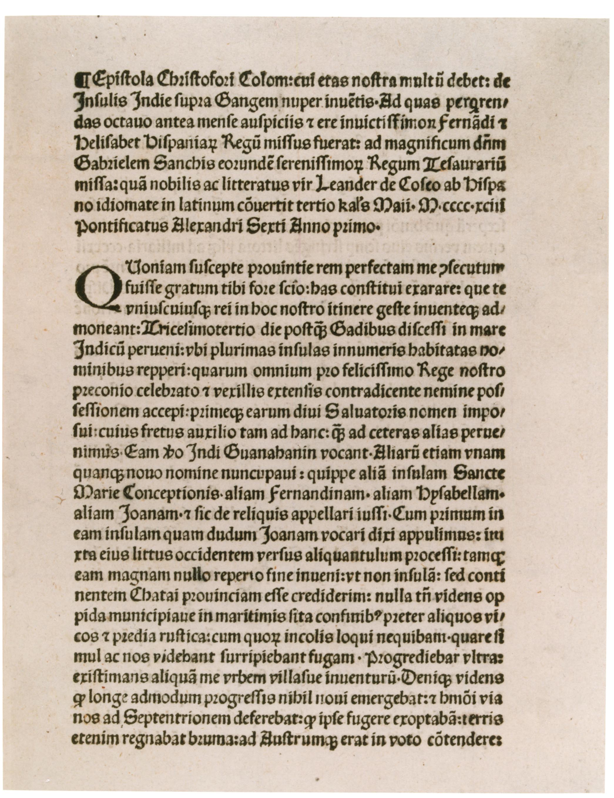 Columbus reports on his first voyage, 1493  Gilder Lehrman Institute of  American History