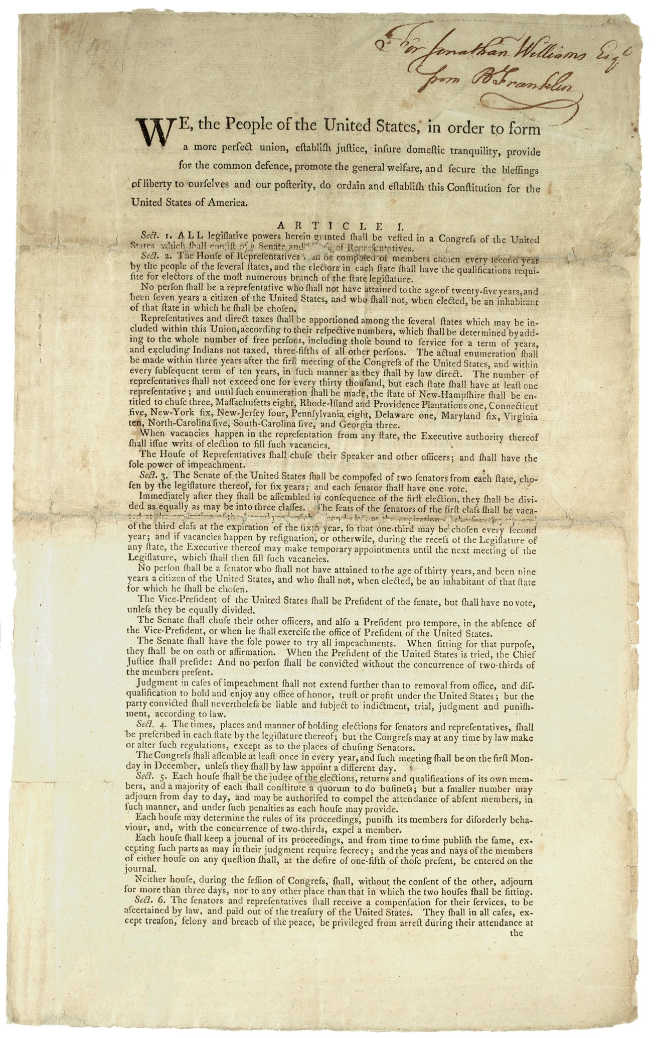 The Preamble to the U.S. Constitution