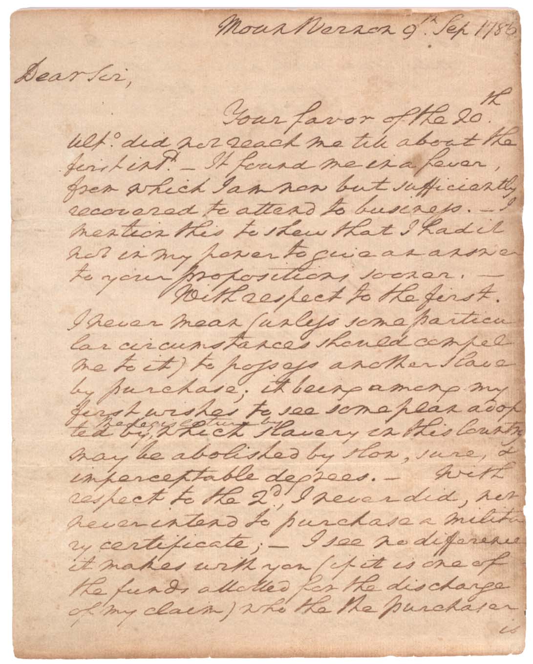 George Washington Handwritten Letter from Presidency for Sale