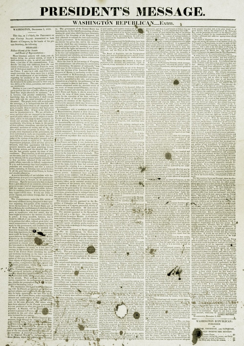 James Monroe, The Monroe Doctrine from the President’s Annual Message to Congres