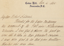 Frederick Douglass to Robert Adams, December 4, 1888. (Gilder Lehrman Collection) Frederick Douglass to Robert Adams, December 4, 1888. (GLC04997)