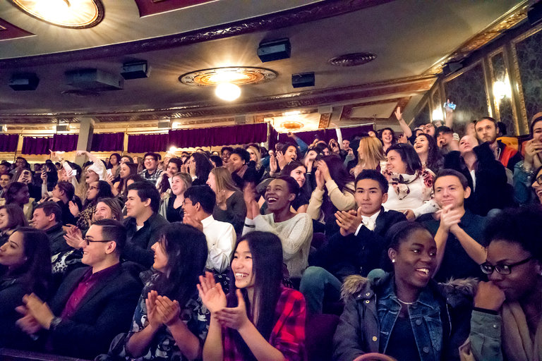 Students attend the first matinee on April 13, 2016.