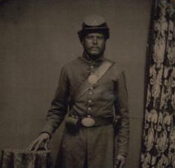 Portrait of Black soldier Private Co. I, 54th Mass. Infantry, c. 1863