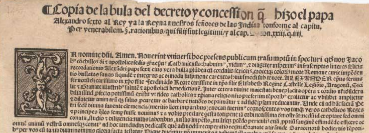 Pope Alexander VI's Demarcation Bull, May 4, 1493. (Gilder Lehrman Collection) Pope Alexander VI's Demarcation Bull, May 4, 1493. (Gilder Lehrman Collection)