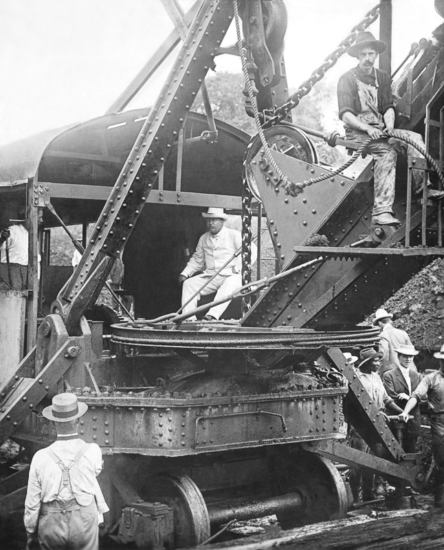 Theodore Roosevelt visiting the Panama Canal construction site in 1904