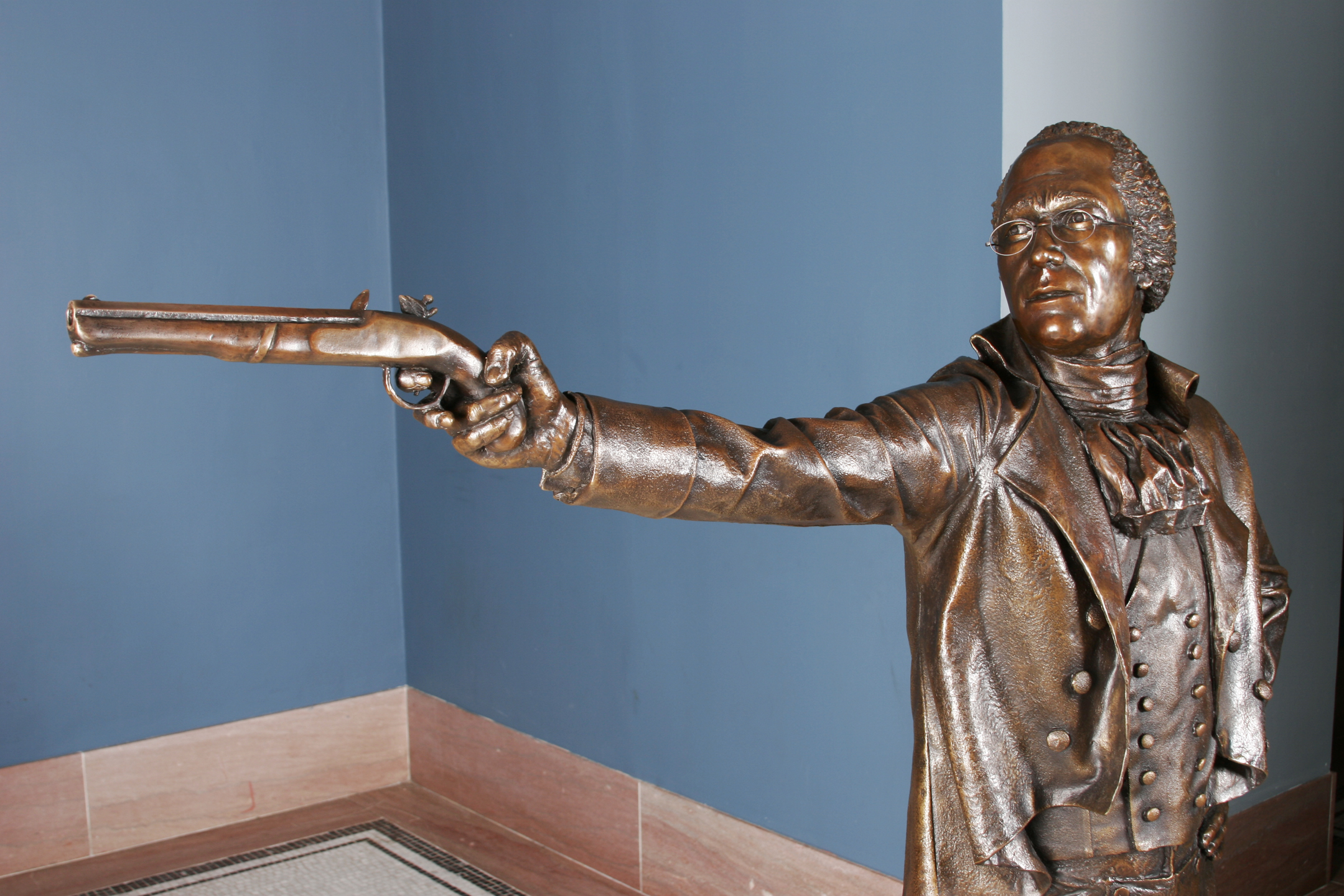 Alexander Hamilton, bronze sculpture by Kim Crowley, 2004