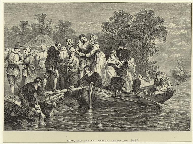 Wives for the settlers at Jamestown. W. L. S., NYPL