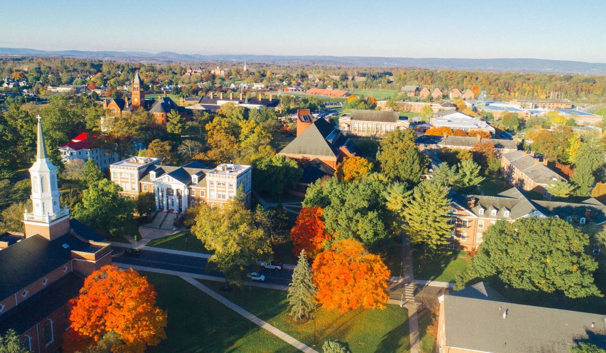 View of Gettysburg College and surrounding area