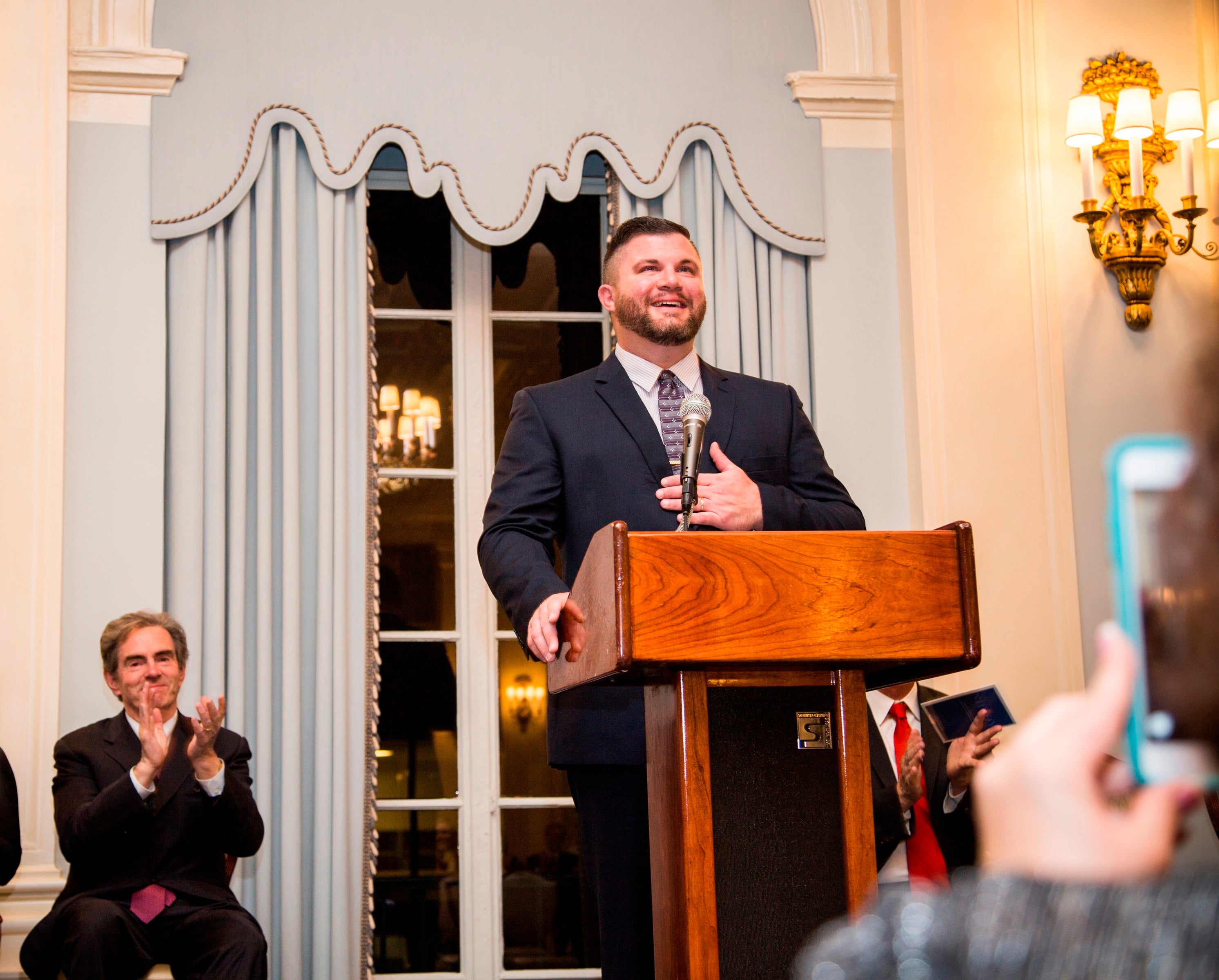 2016 National History Teacher of the Year, Kevin Cline, at his award ceremony in New York