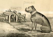 “The Old Bull Dog on the Right Track,” Currier and Ives, New York, 1864. (Gilder Lehrman Collection) “The Old Bull Dog on the Right Track,” Currier and Ives, NY, 1864. (GLC08594)