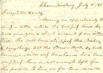 William H. Boyle to Isaac McCauley, July 5, 1863 (Gilder Lehrman Collection) William H. Boyle to Isaac McCauley, July 5, 1863 (Gilder Lehrman Collection)