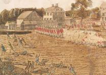 "The Battle of Lexington, April 19th, 1775," Plate 1, art by Ralph Earl, engraved by Amos Doolittle (New York Public Library) "The Battle of Lexington, April 19th, 1775," Plate 1, art by Ralph Earl, engrave