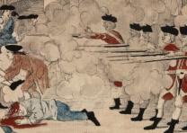 “The Bloody Massacre”: Paul Revere’s engraving of the Boston Massacre on March 5, 1770. (Gilder Lehrman Collection) "The Bloody Massacre": Paul Revere's engraving of the Boston Massacre on March 5