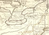 Detail of the Great Lakes region in 1718, from Carte de la Louisiane et du cours du Mississippi, by Guillaume de l'Isle. (Gilder Lehrman Collection)