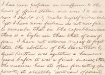 Abraham Lincoln’s notes for a speech on the abolition of slavery, ca. 1858. (Gilder Lehrman Collection) Abraham Lincoln’s notes for a speech on the abolition of slavery, ca. 1858.