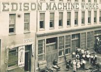 Edison Machine Works in New York City, founded in 1881 to build dynamos for his electrical system. Photograph by Charles L. .Clarke, 1881. (Gilder Lehrman Collection) Photograph of Edison Machine Works in New York City, 1881. (GLC07616.05)