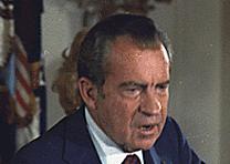Richard Nixon on the day of his resignation, August 9, 1974, with his daughter and son-in-law, Edward and Tricia Cox. (National Archives and Records Administration) Richard Nixon on the day of his resignation, August 9, 1974. (NARA)