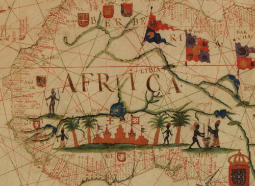  Detail of El Mina from a portolan chart of the Atlantic Ocean published in 1633