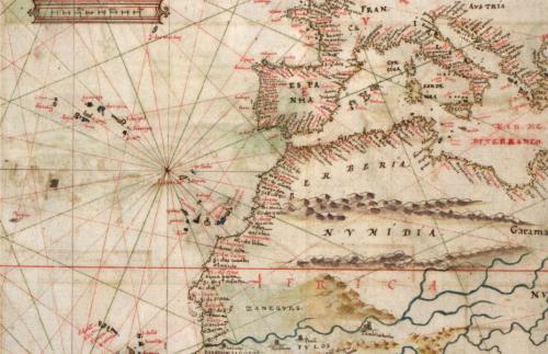 Detail of a map of Costa Damina from “Taboas geraes de toda a navegação,” by Joã