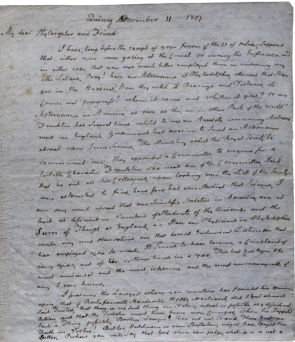 John Adams to Benjamin Rush, November 11, 1807. (GLC00424)