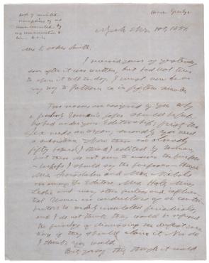 Horace Greeley to Elizabeth Oakes Smith, March 1, 1851 (Gilder Lehrman Colle