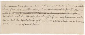 Fugitive Slave Clause, 1787. (The Gilder Lehrman Collection)